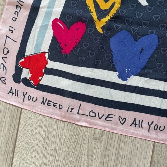Brighton Color of Love All You Need Is Love Square Scarf Multicolor Colorful - Picture 3 of 7